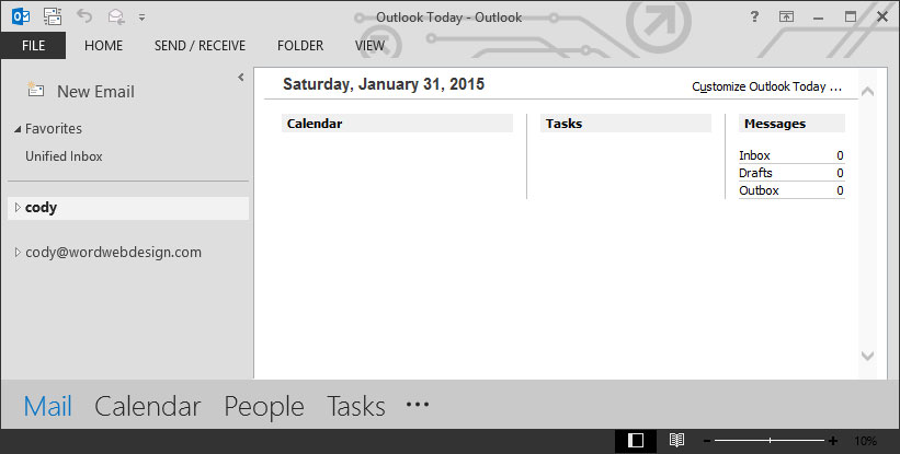 Outlook email setup