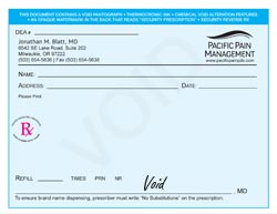 Custom printed Rx tamper proof prescription forms and script pads
